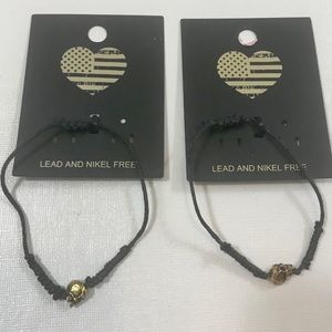 2 Brandy Melville Skull Friendship Bracelet